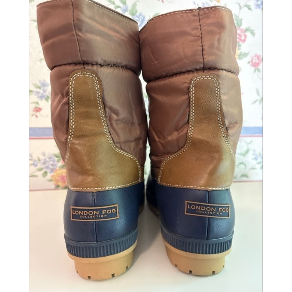 London Fog Womens Water Resistant Duck Boots Quilted Winter Rain Boots Size 11 - Picture 2 of 11